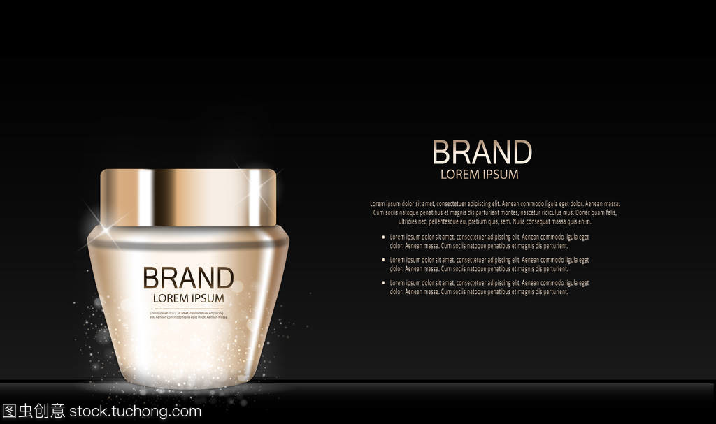 時(shí)裝設(shè)計(jì)化妝化妝品產(chǎn)品模板廣告或雜志背景。睫毛膏產(chǎn)品系列 Reportv 3d 逼真矢量插畫